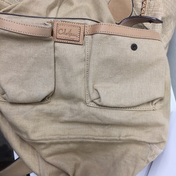 Cole Haan Woven Beige Canvas purse - Picture 8 of 15